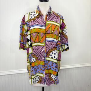 Colorful Geometric Button Down Shirt